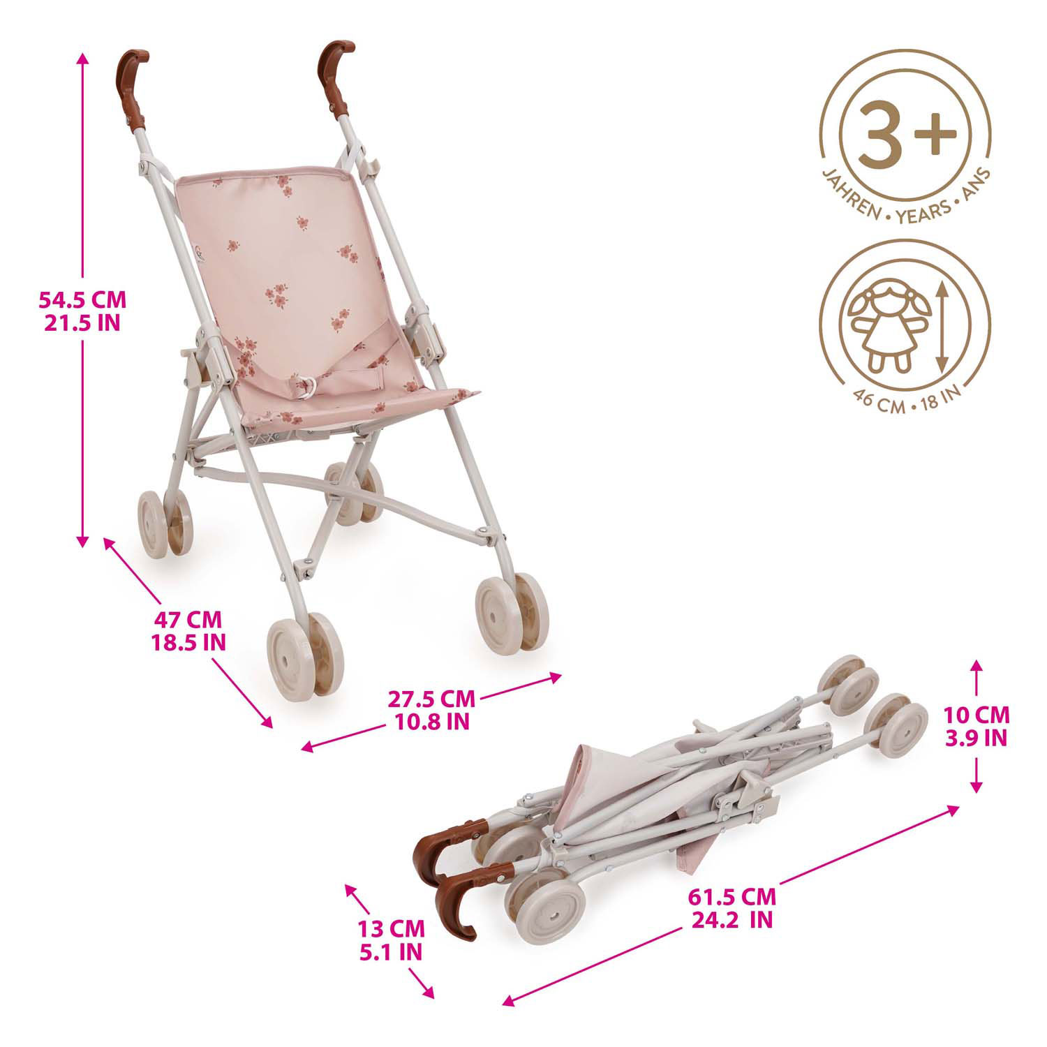 Poussette pour poupée Ballet Flora