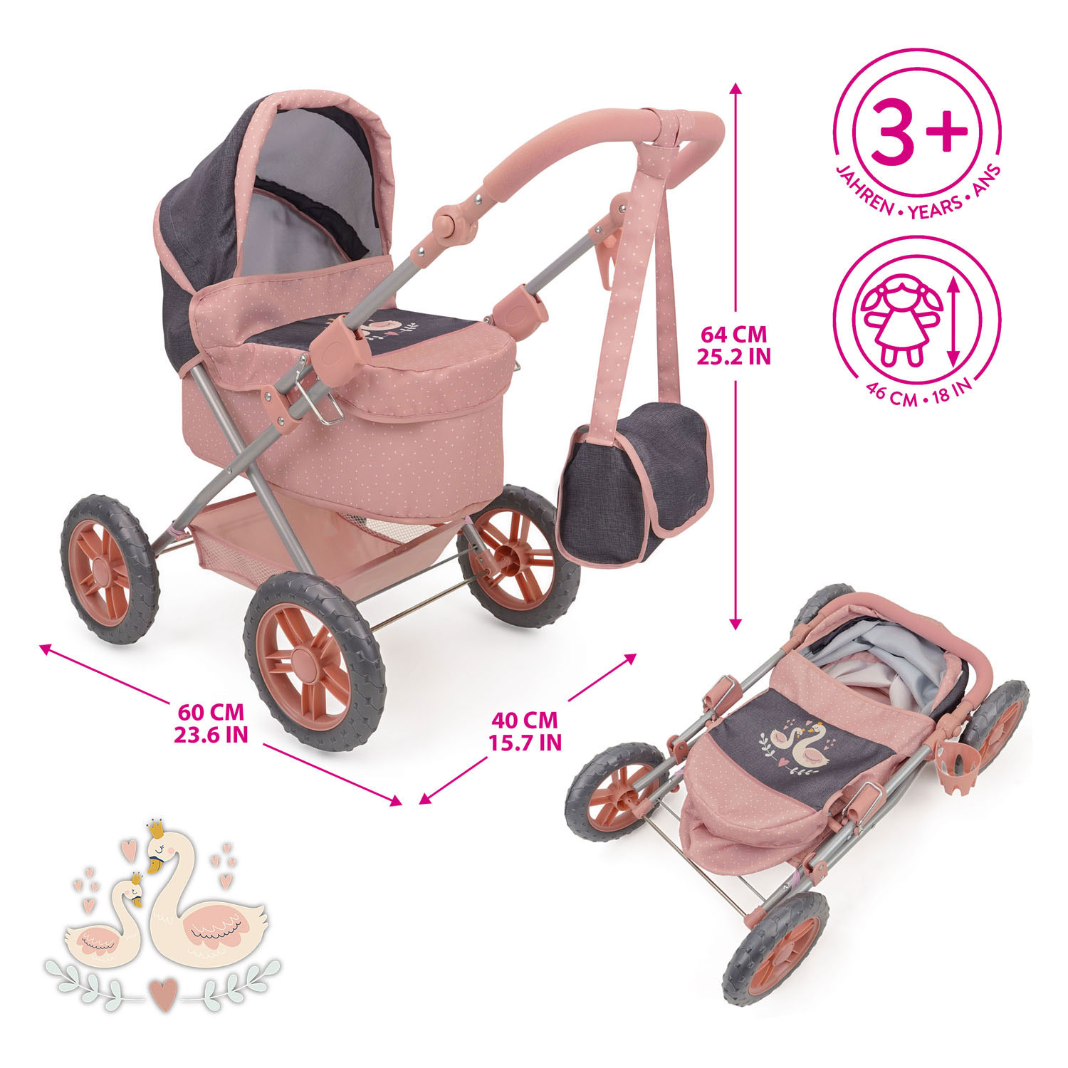 Poppenwagen Speelset - 18dlg.