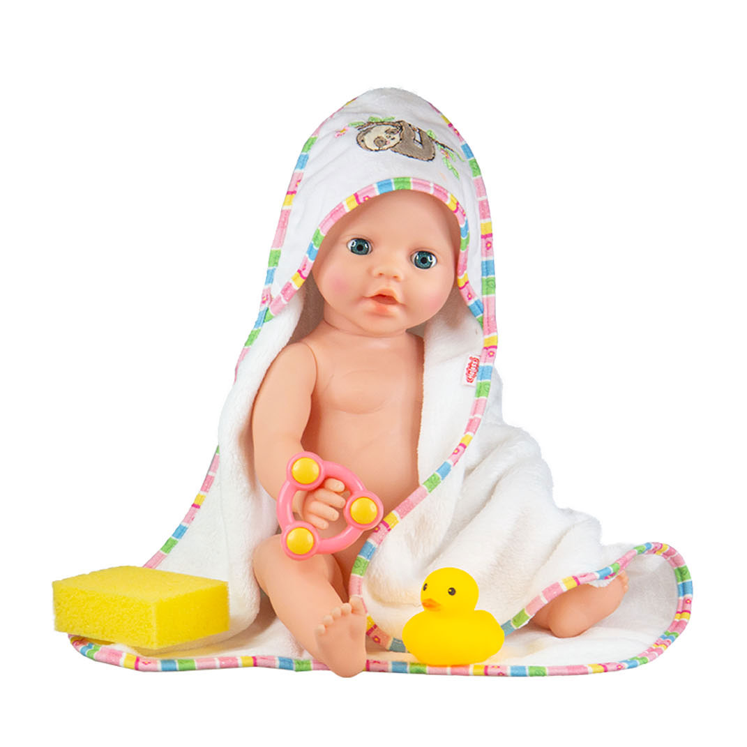 Serviette de bain pour poupées paresseux avec accessoires