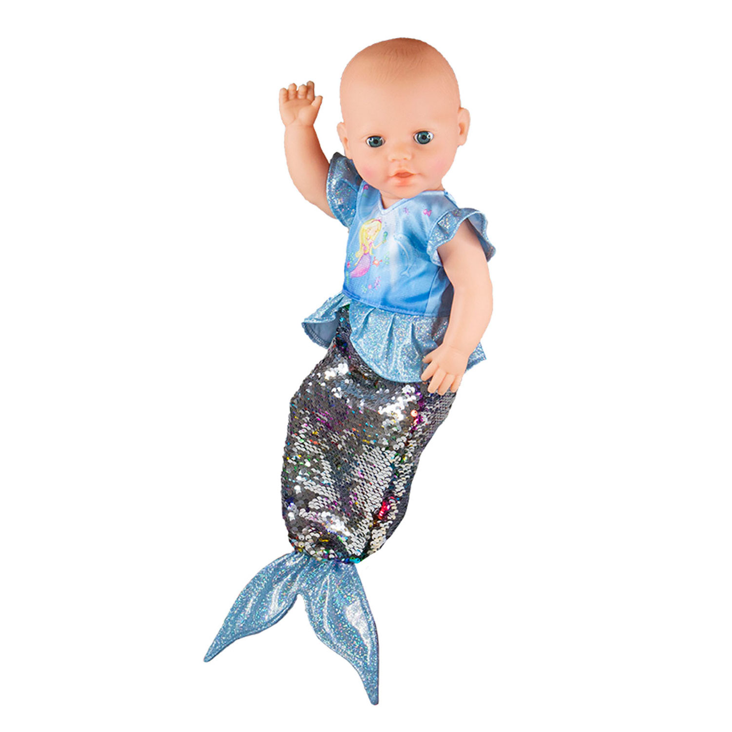 Puppenkleid Meerjungfrau mit Pailletten, 28-35 cm