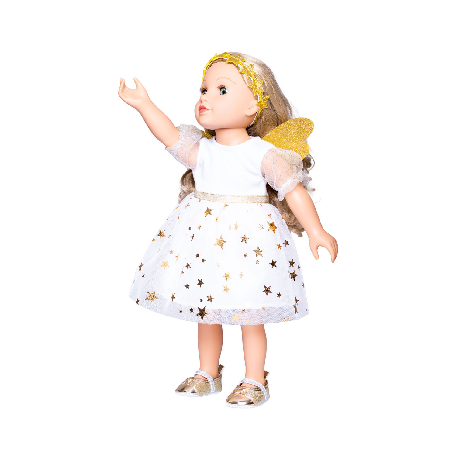 Robe de poupée Ange avec étoiles, 28-35 cm