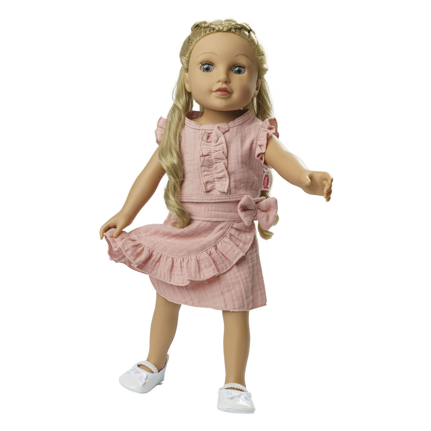 Jupe portefeuille pour poupées rose à volants, 35-45 cm