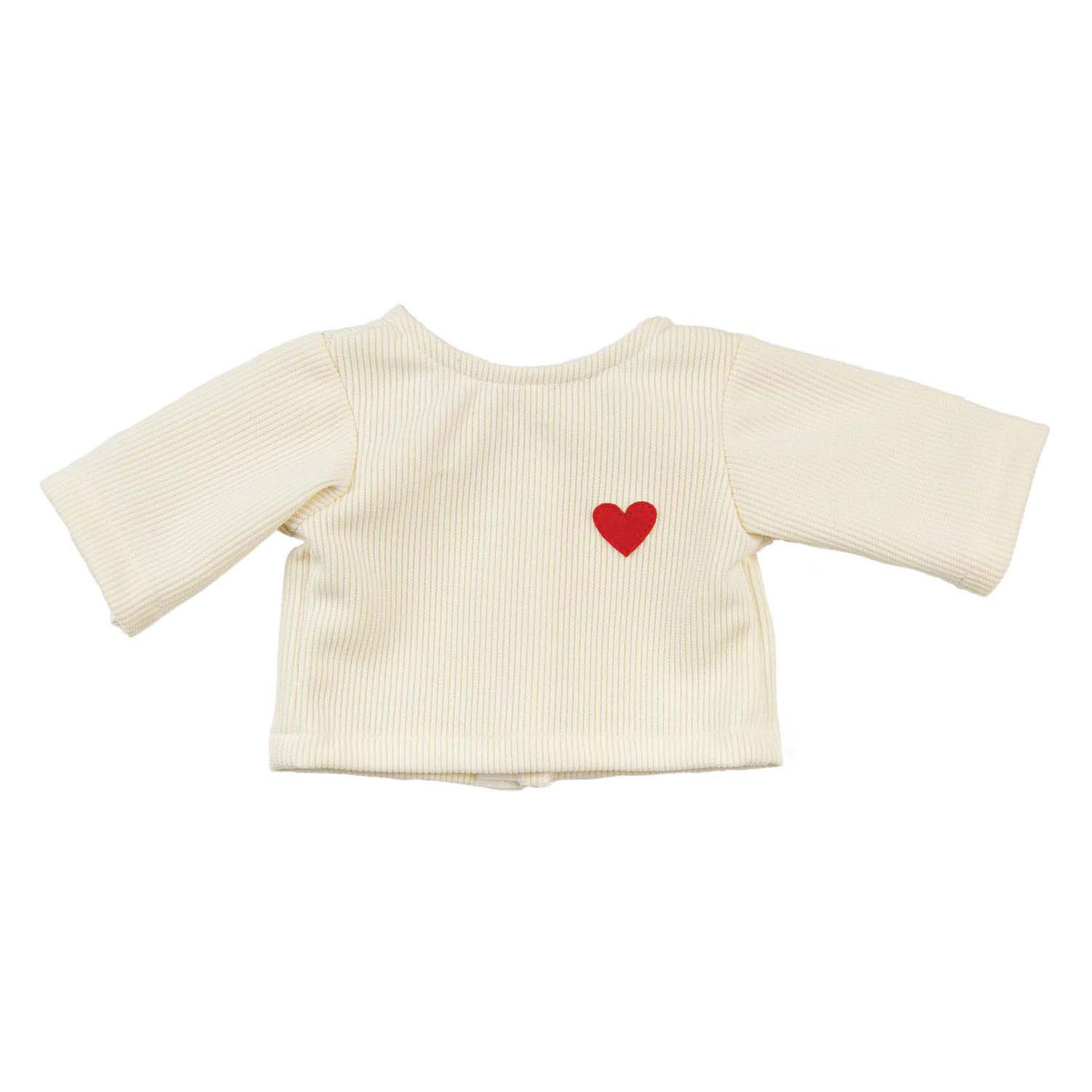 Pantalon en velours côtelé pour poupées, motif cœurs confettis, 28-35 cm