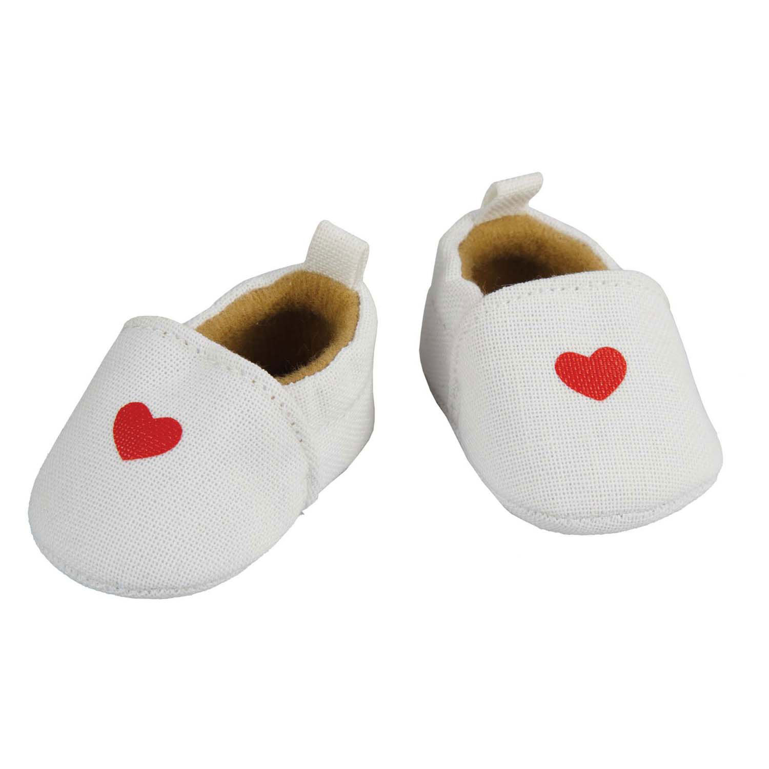 Chausson de poupée avec coeur, 30-34 cm