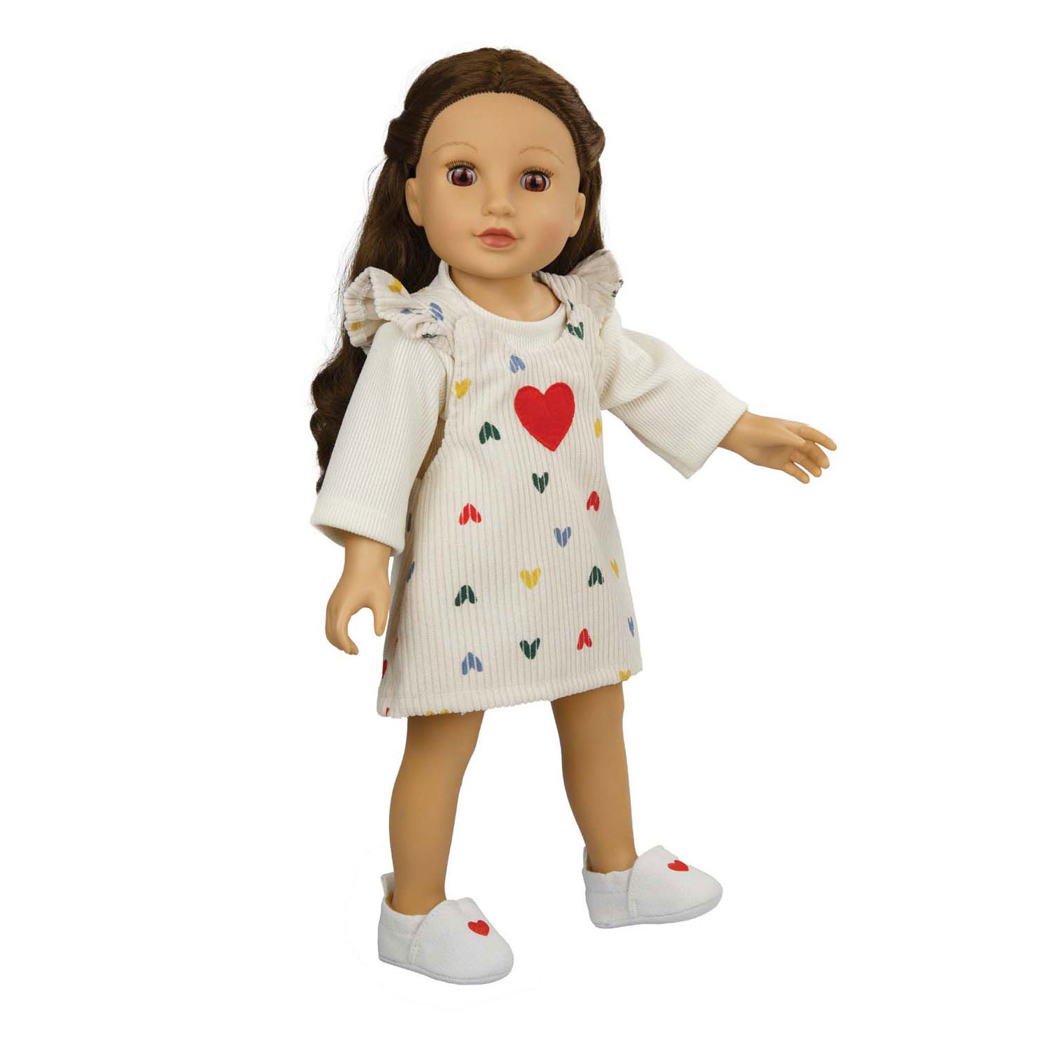 Chausson de poupée avec coeur, 30-34 cm