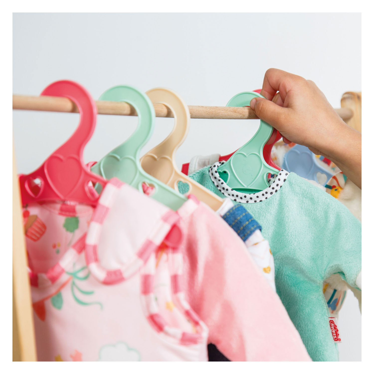 Poppenhangers Pastelkleuren - 6st.