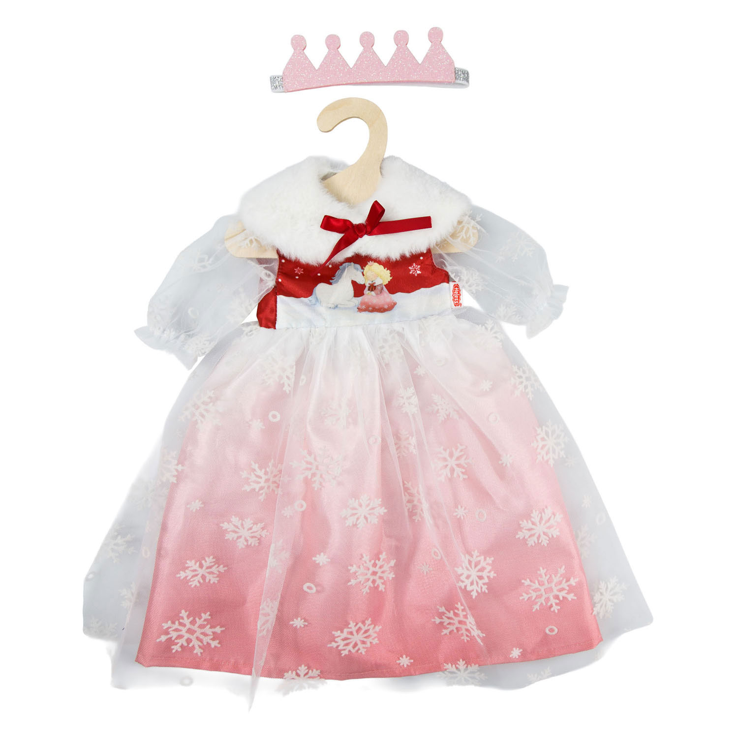 Robe de princesse d'hiver pour poupée Lumi avec couronne et cape - Taille 35-45 cm