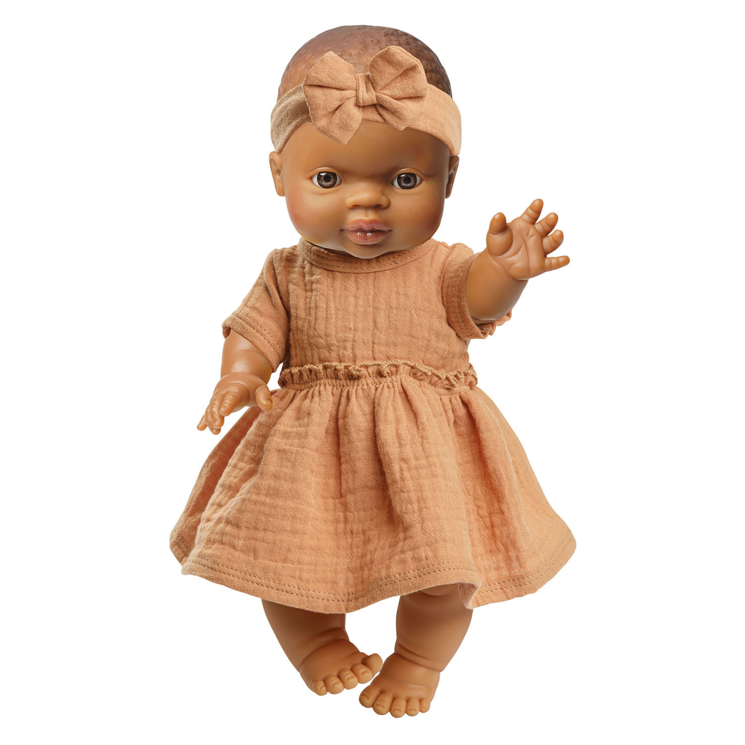 Meisjes Babypop met Groen Jurkje - 34cm