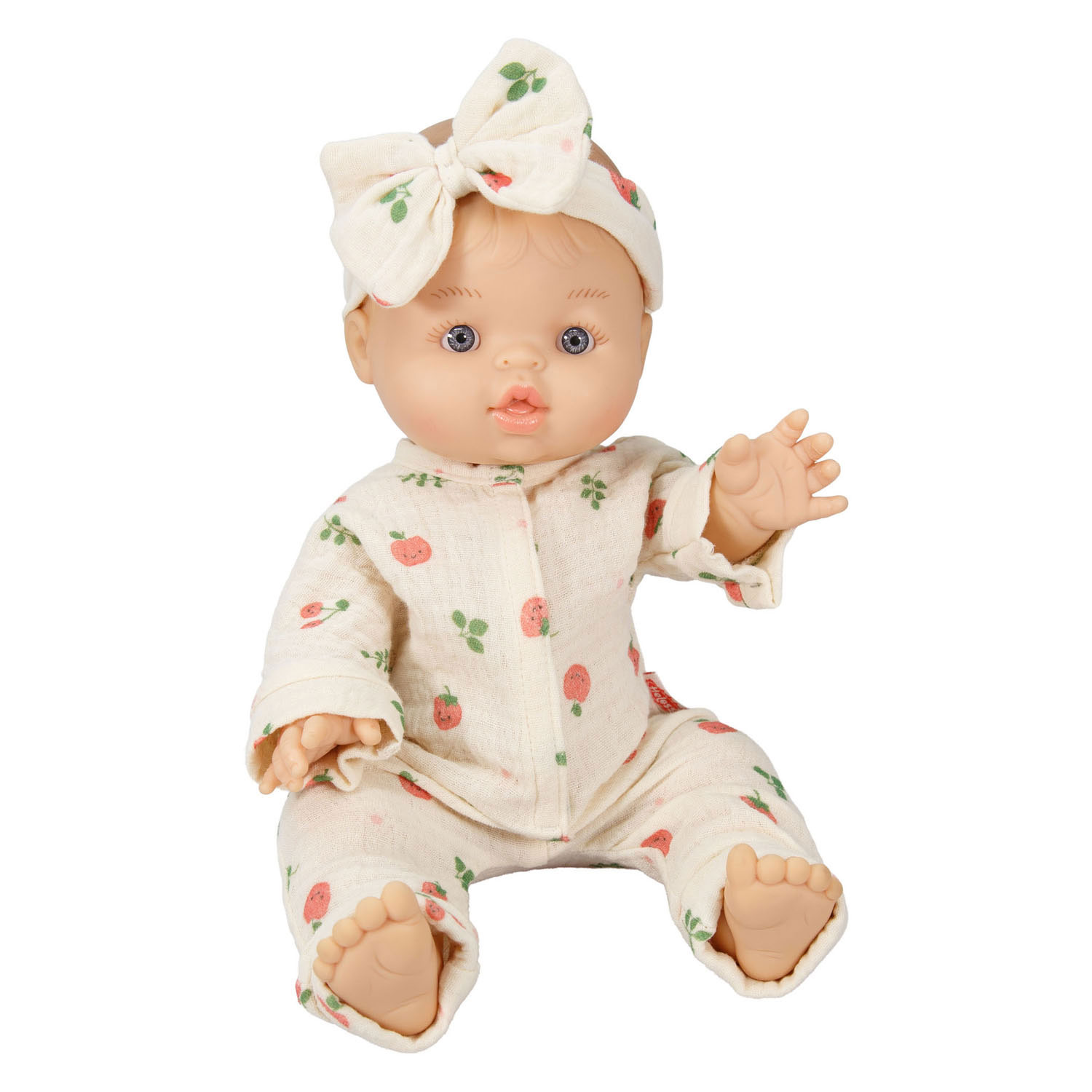 Meisjes Babypop met Bruin Jurkje - 34cm