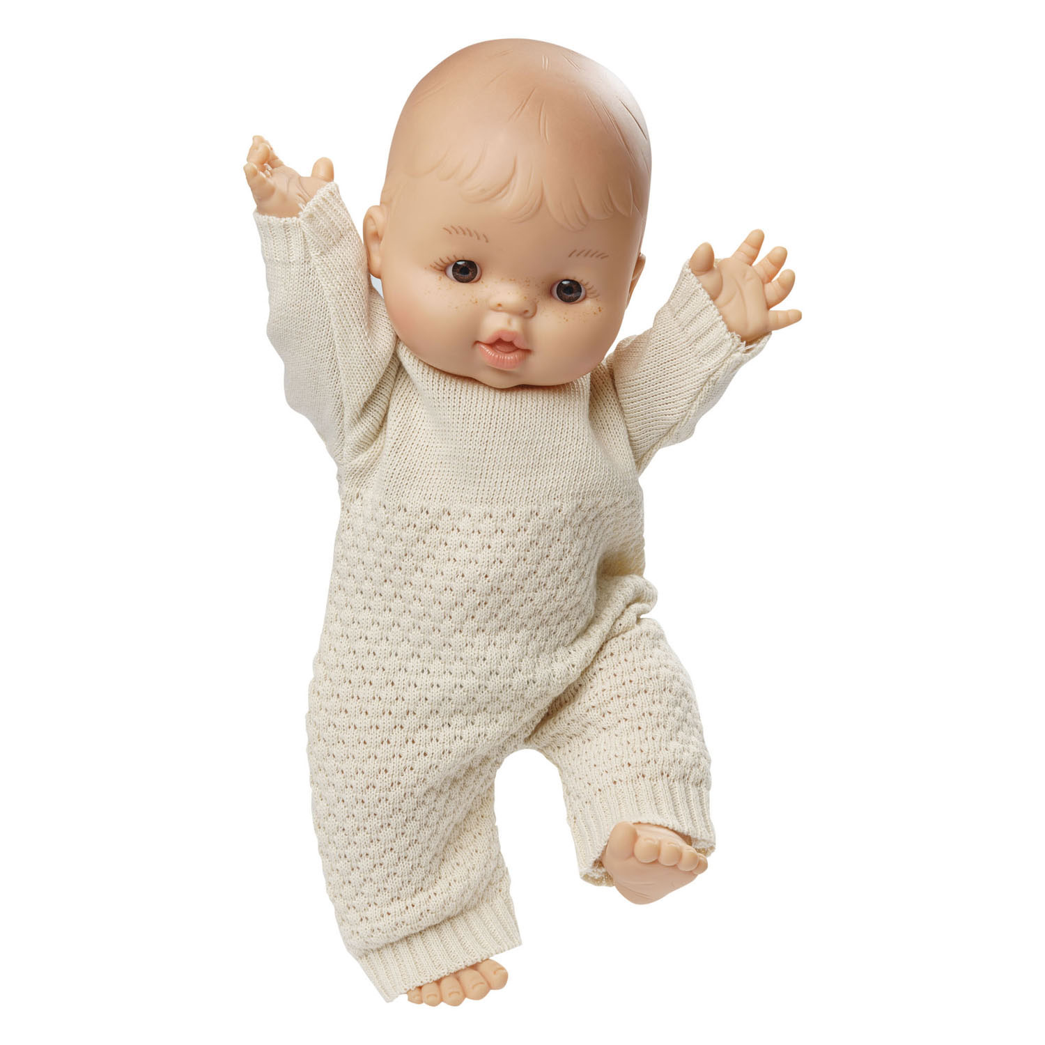 Meisjes Babypop met Gebreide Romper - 34cm
