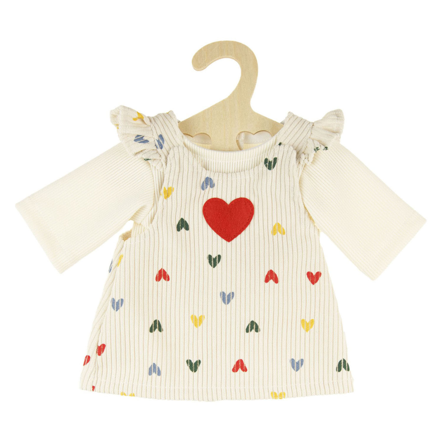 Meisjes Babypop met Corduroy Jurk - 34cm