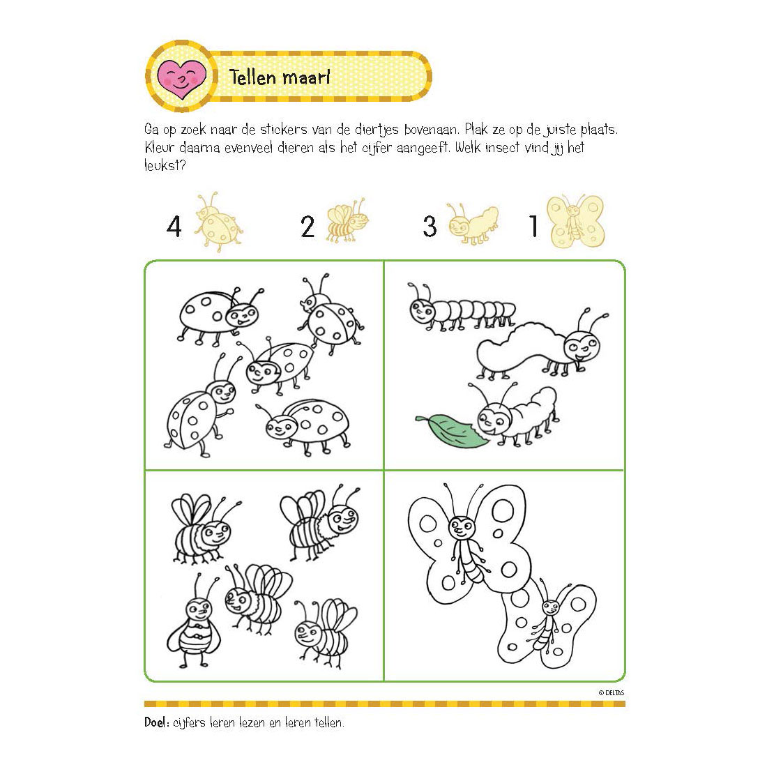 Oefenboek met Stickers - Eerste Telspelletjes (5-6 jaar)