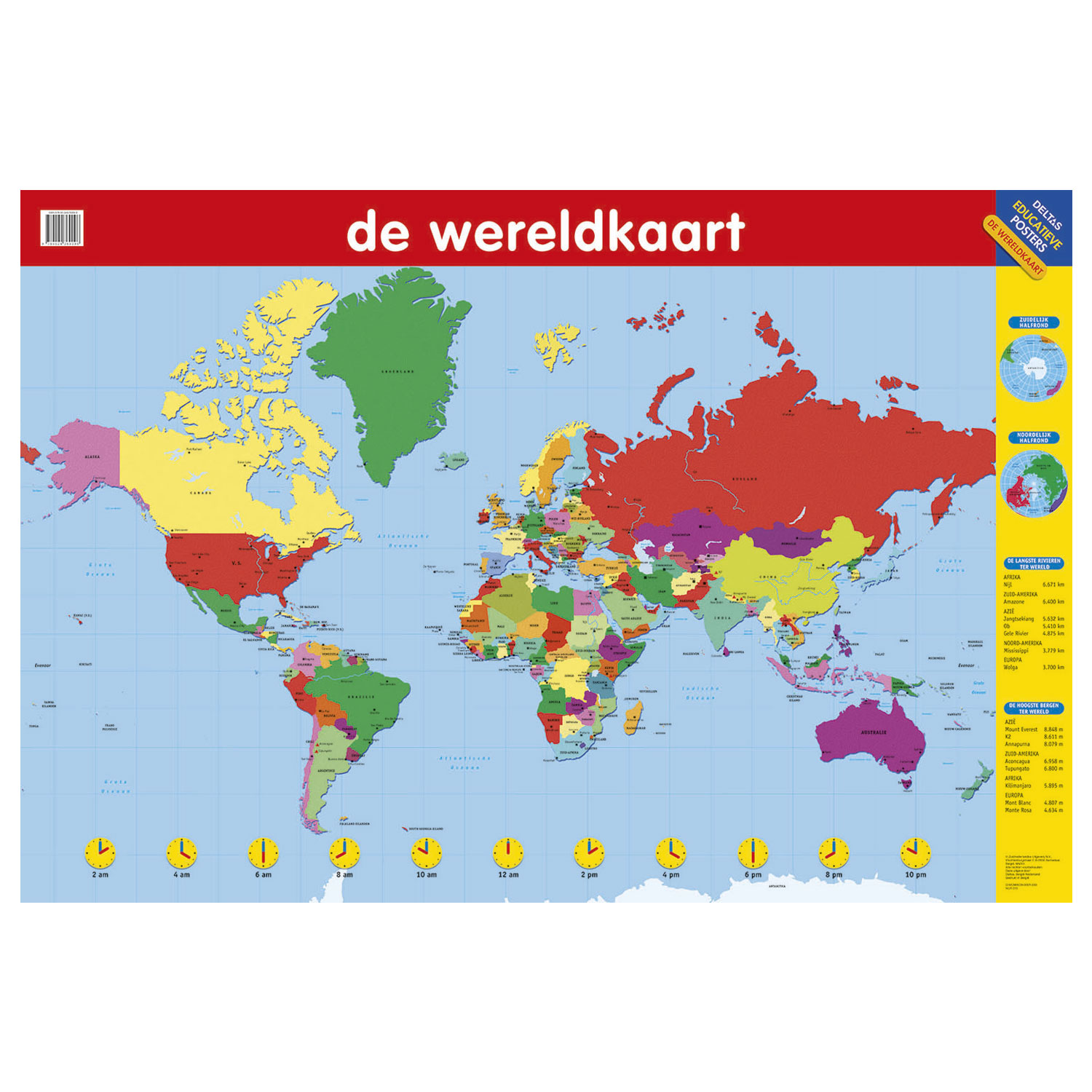 neef Autonoom Stimulans Educatieve poster - De Wereldkaart online kopen? | Lobbes Speelgoed