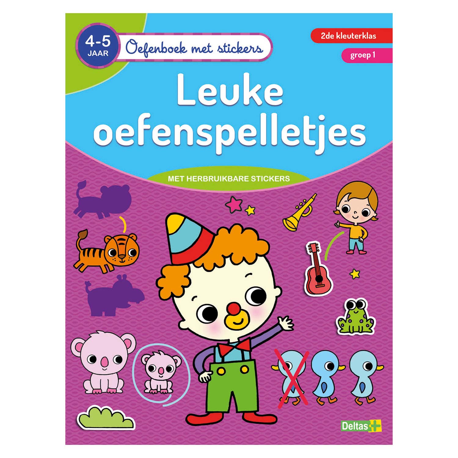 Oefenboek met Stickers - Leuke Oefenspelletjes (4-5 jaar)