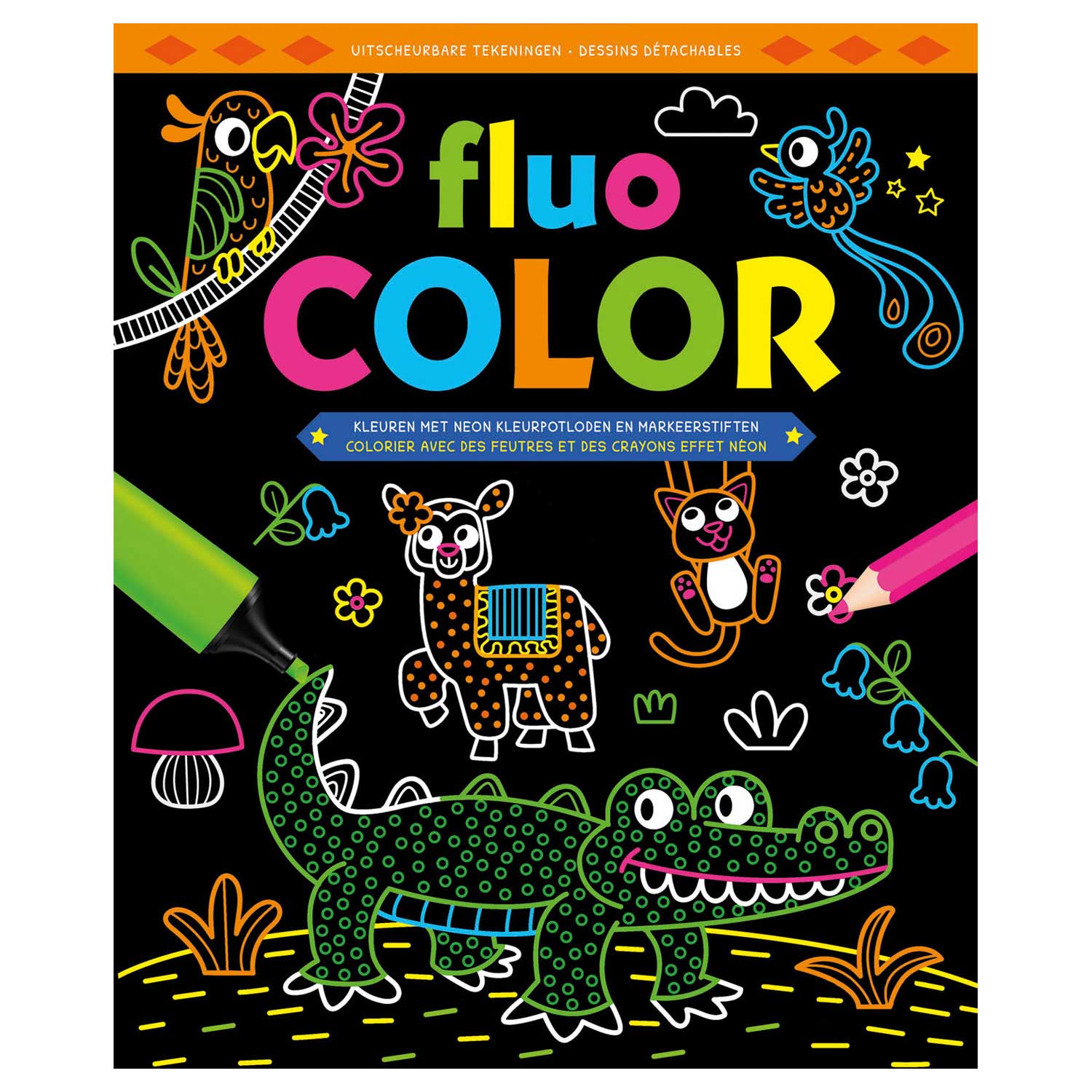 Luchtvaart hefboom ondersteboven Fluo Color Kleurboek online kopen? | Lobbes Speelgoed