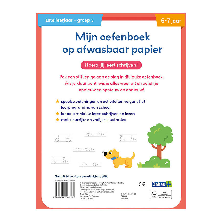 Oefenboek Afwasbaar Papier Ik Leer Al Schrijven (6-7 j.)