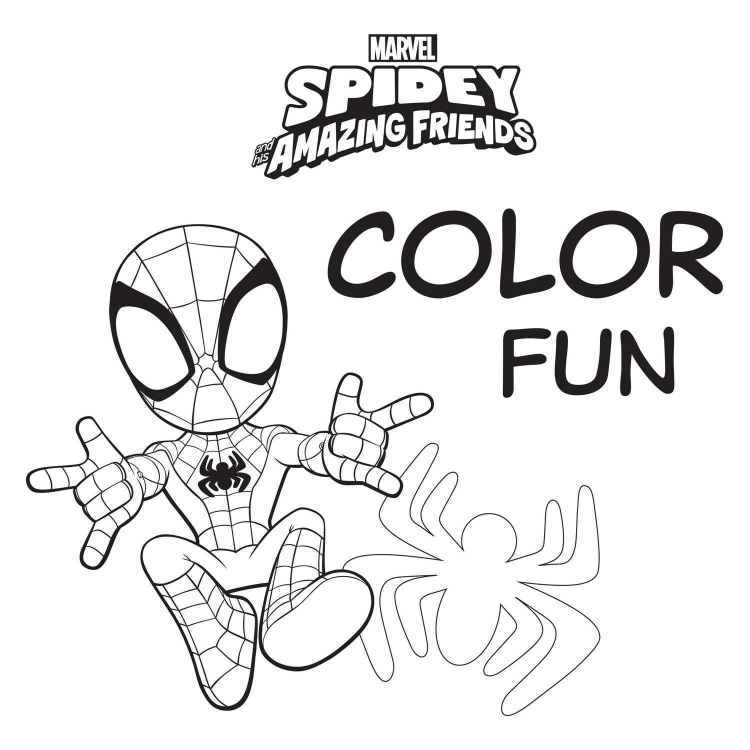 Livre de coloriage amusant Marvel Spidey et ses incroyables amis