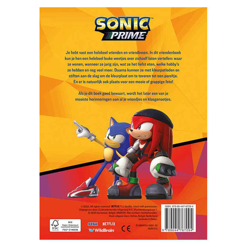 Livre des amis de Sonic Prime