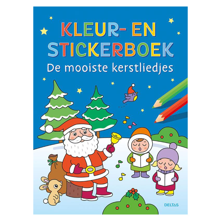 Malbuch mit Weihnachtsliedern und Stickern