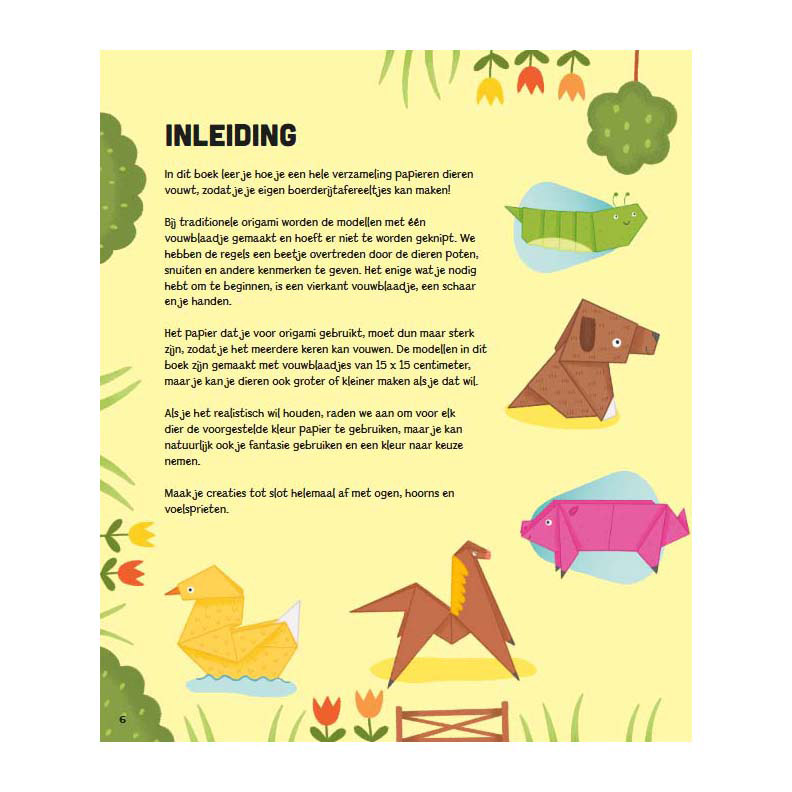 Dieren van de Boerderij - Origami