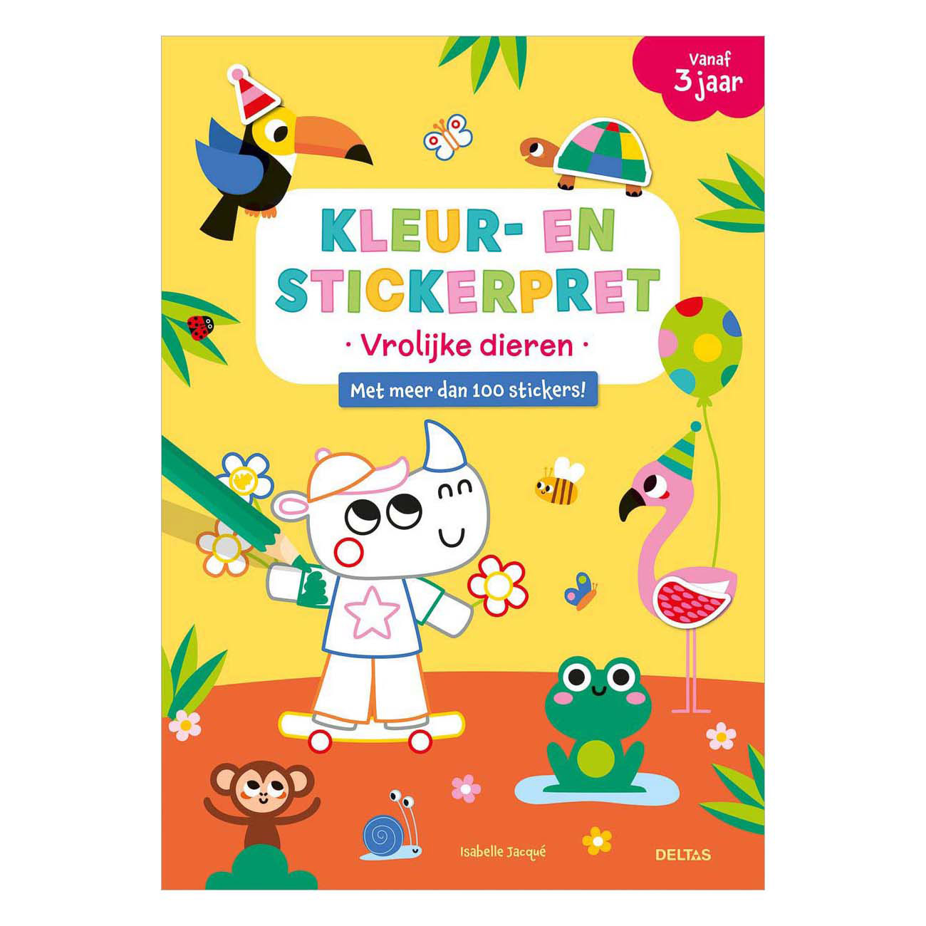 Kleur- en Stickerpret - Vrolijke Dieren