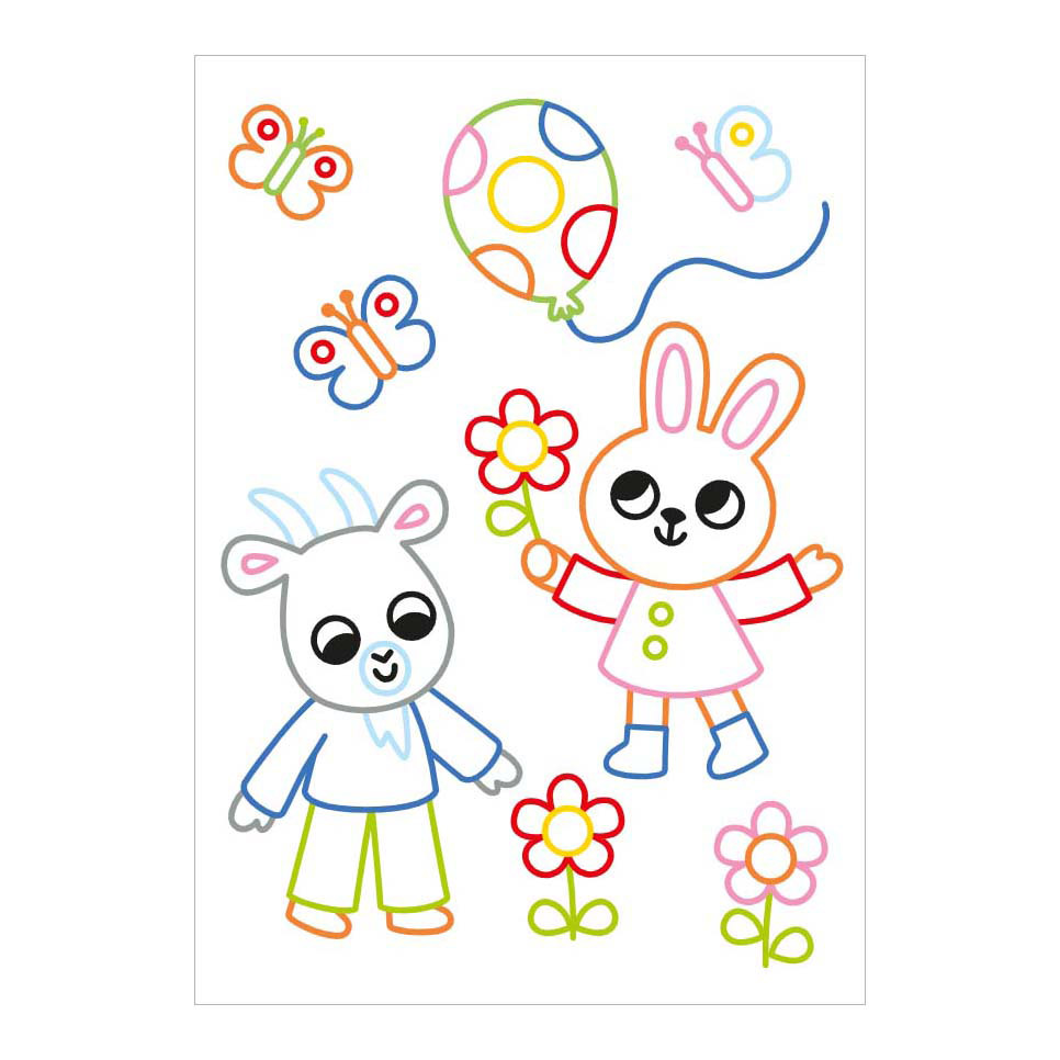 Kleur- en Stickerpret - Vrolijke Dieren