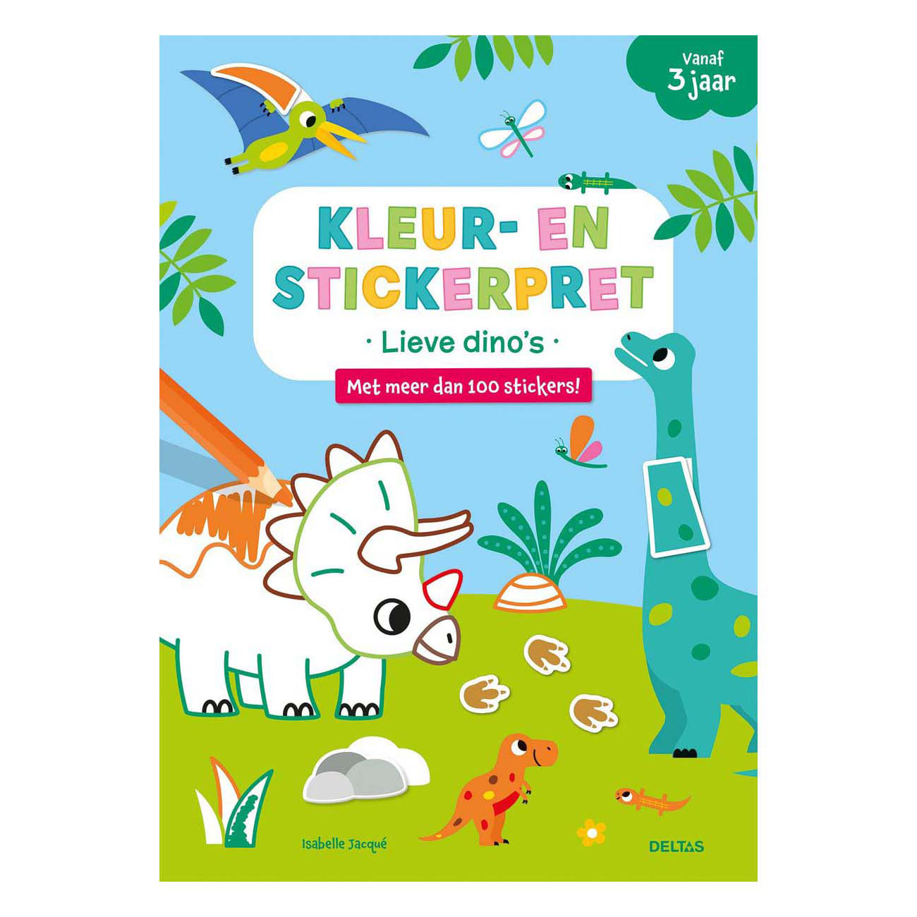 Kleur- en Stickerpret - Lieve Dino's