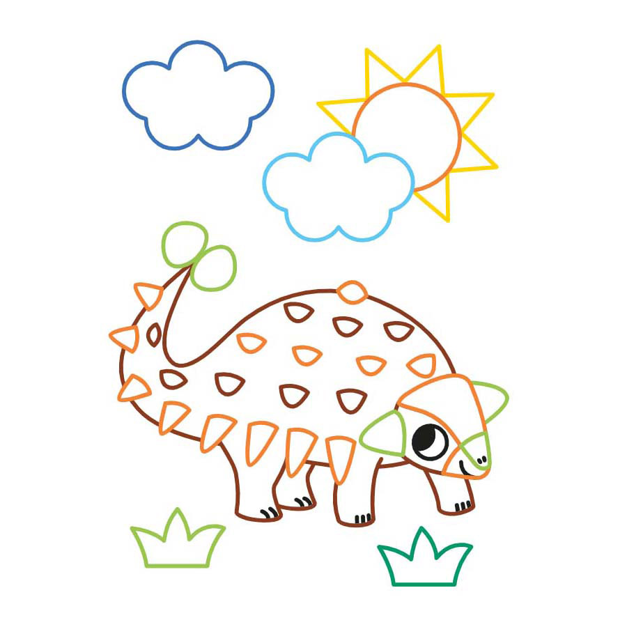 Kleur- en Stickerpret - Lieve Dino's