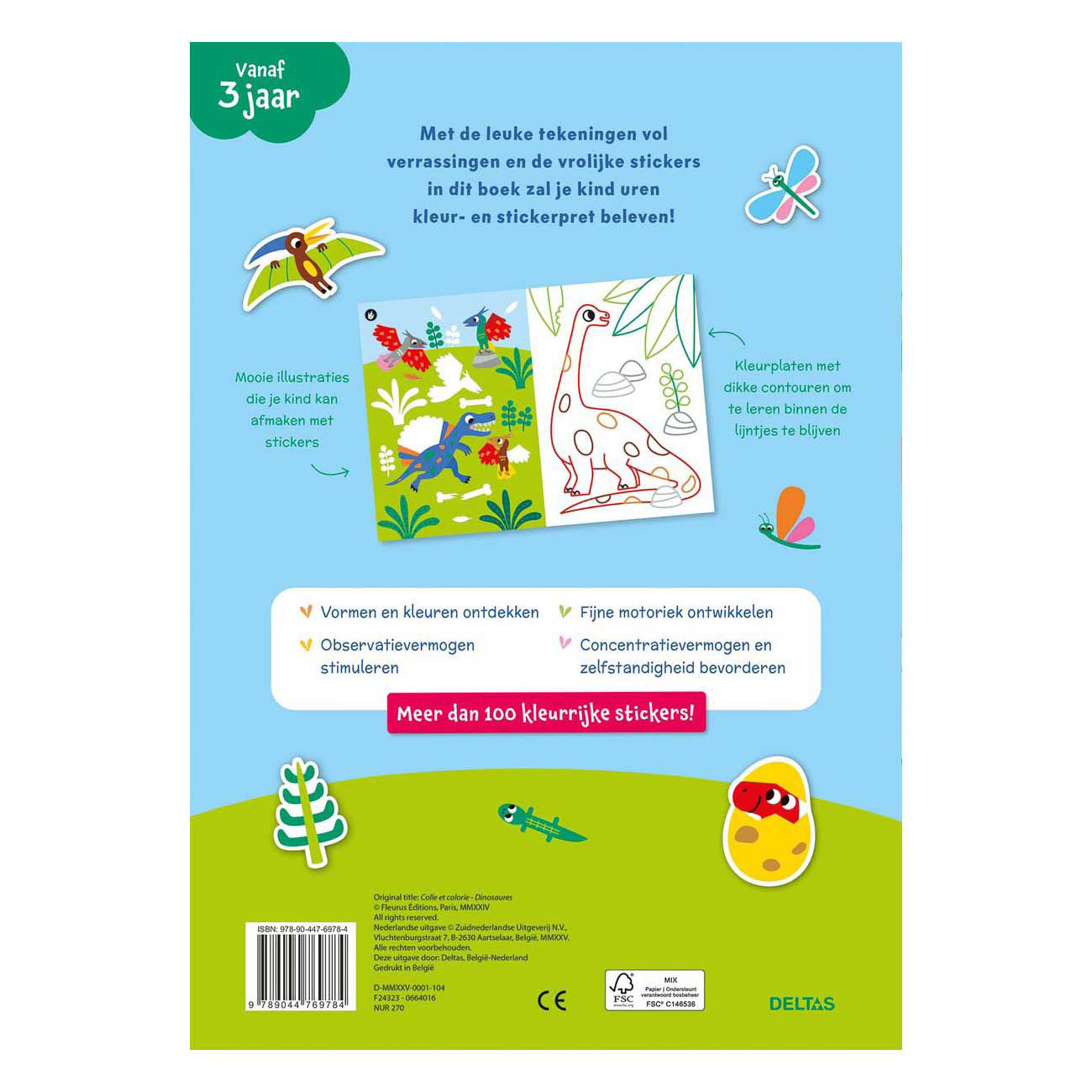 Kleur- en Stickerpret - Lieve Dino's