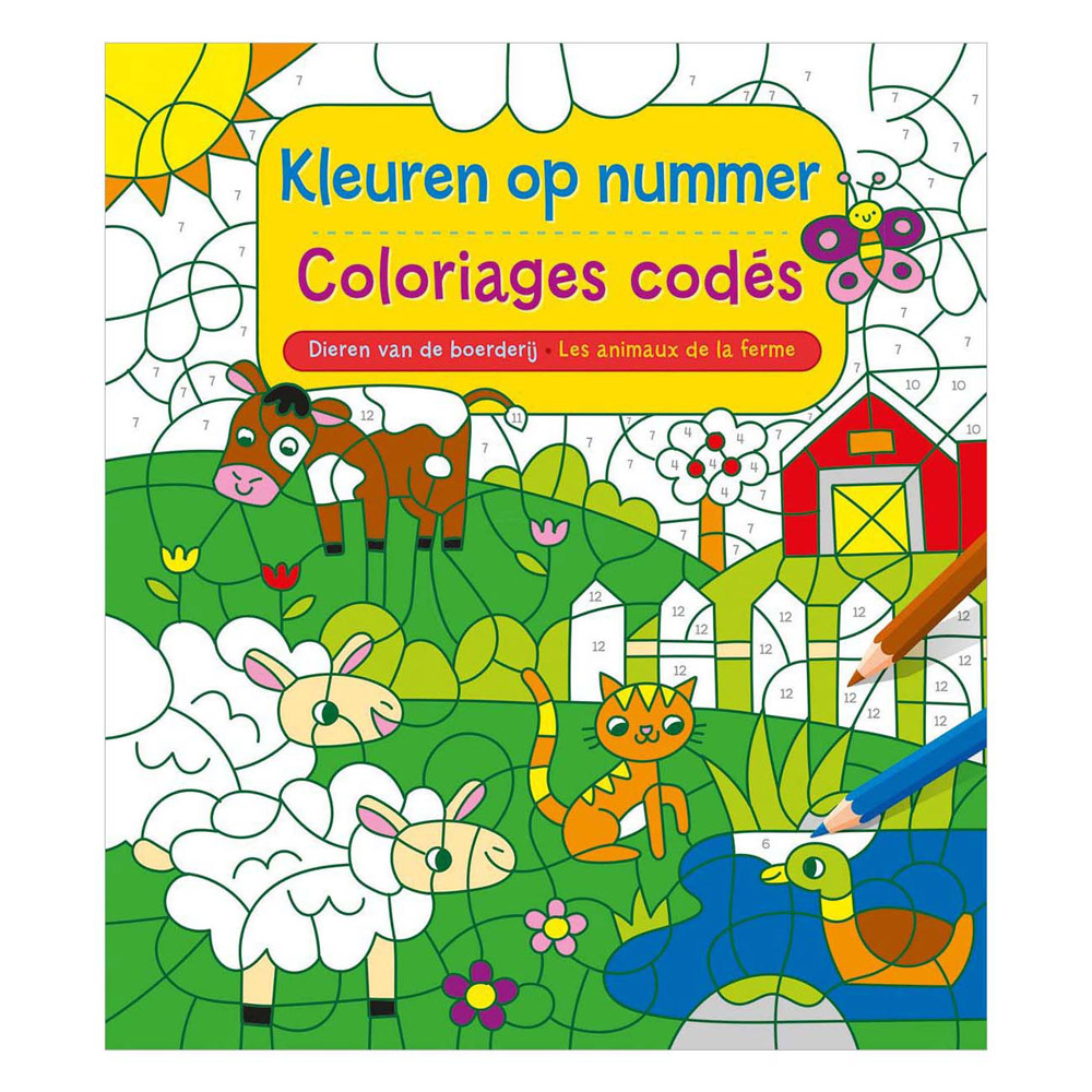 Animaux de la ferme - Coloriage par numéros
