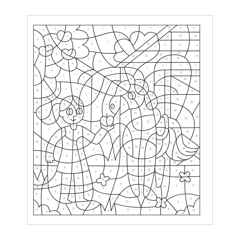Animaux de la ferme - Coloriage par numéros