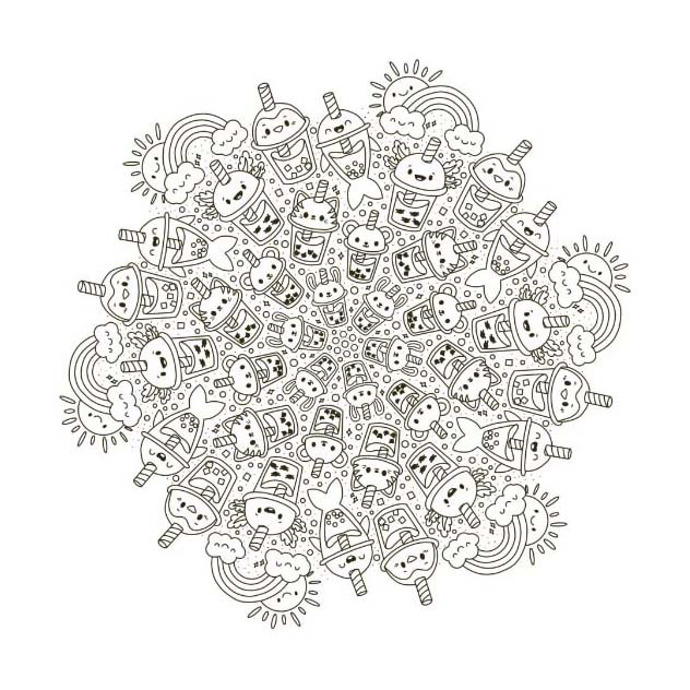 Kawaii Mandala Kleurpret