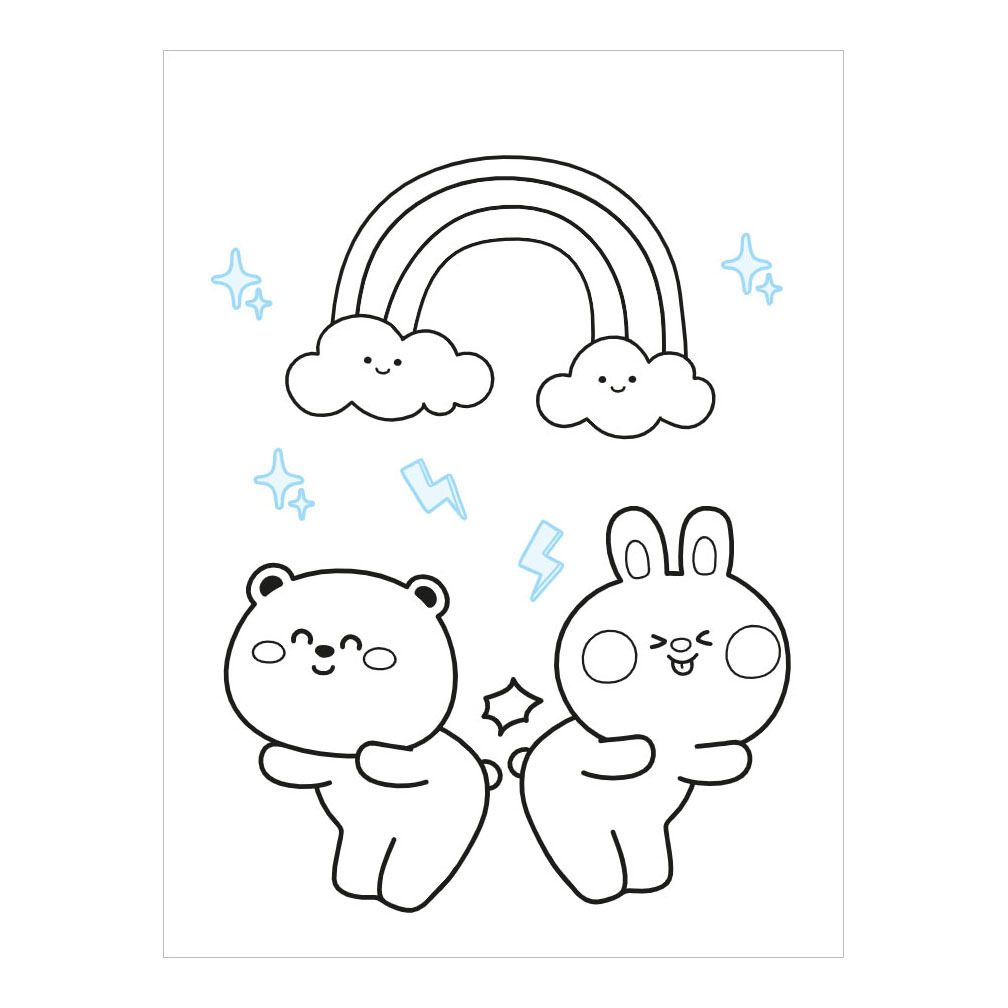 Kawaii Mal- und Sticker-Spaß-Malbuch