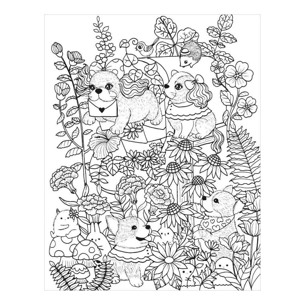 Schattige puppy's Kleurboek