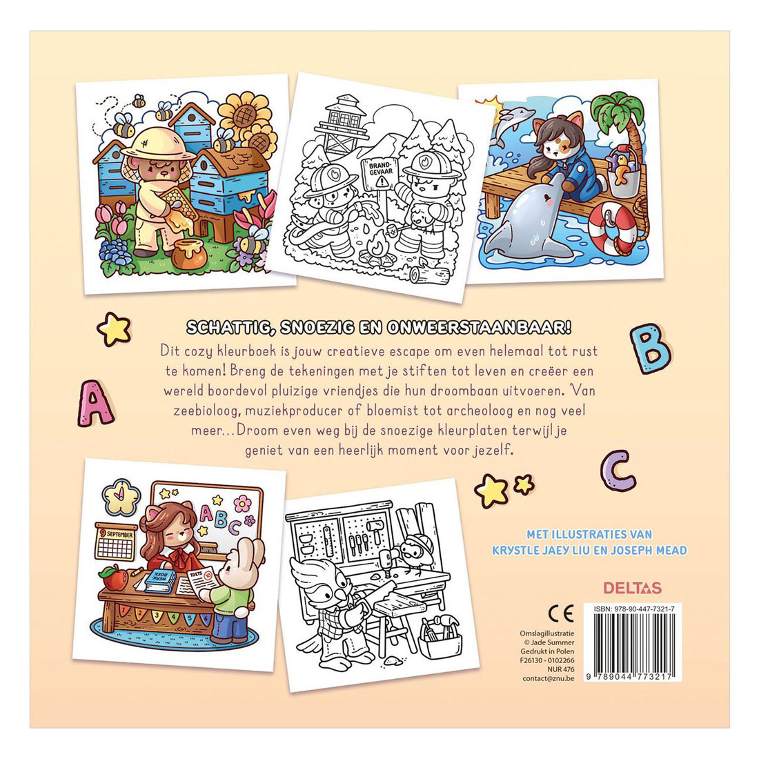 Livre de coloriage confortable « Des métiers douillets » - Été de Jade
