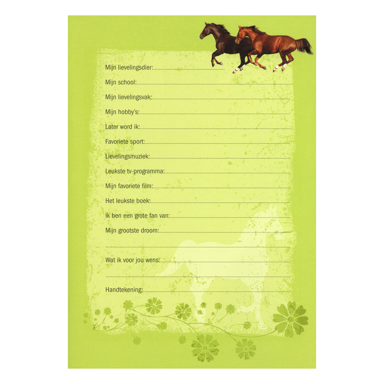 Vriendenboek Paard