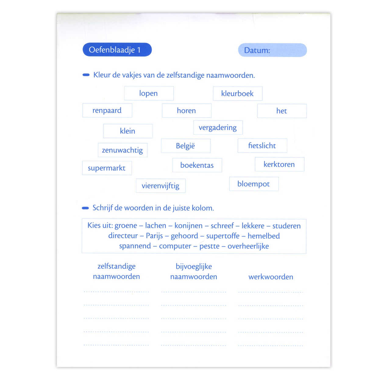 Oefenblaadjes  Woordleer Zinsontleding (10-11j)