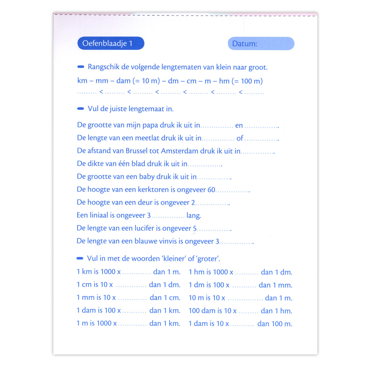 Oefenblaadjes  Maten En Gewichten (10-11j)