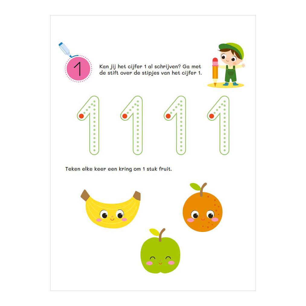 Oefenpret uitwisbare stift - Schrijf- en telspelletjes - 3-4 Jaar