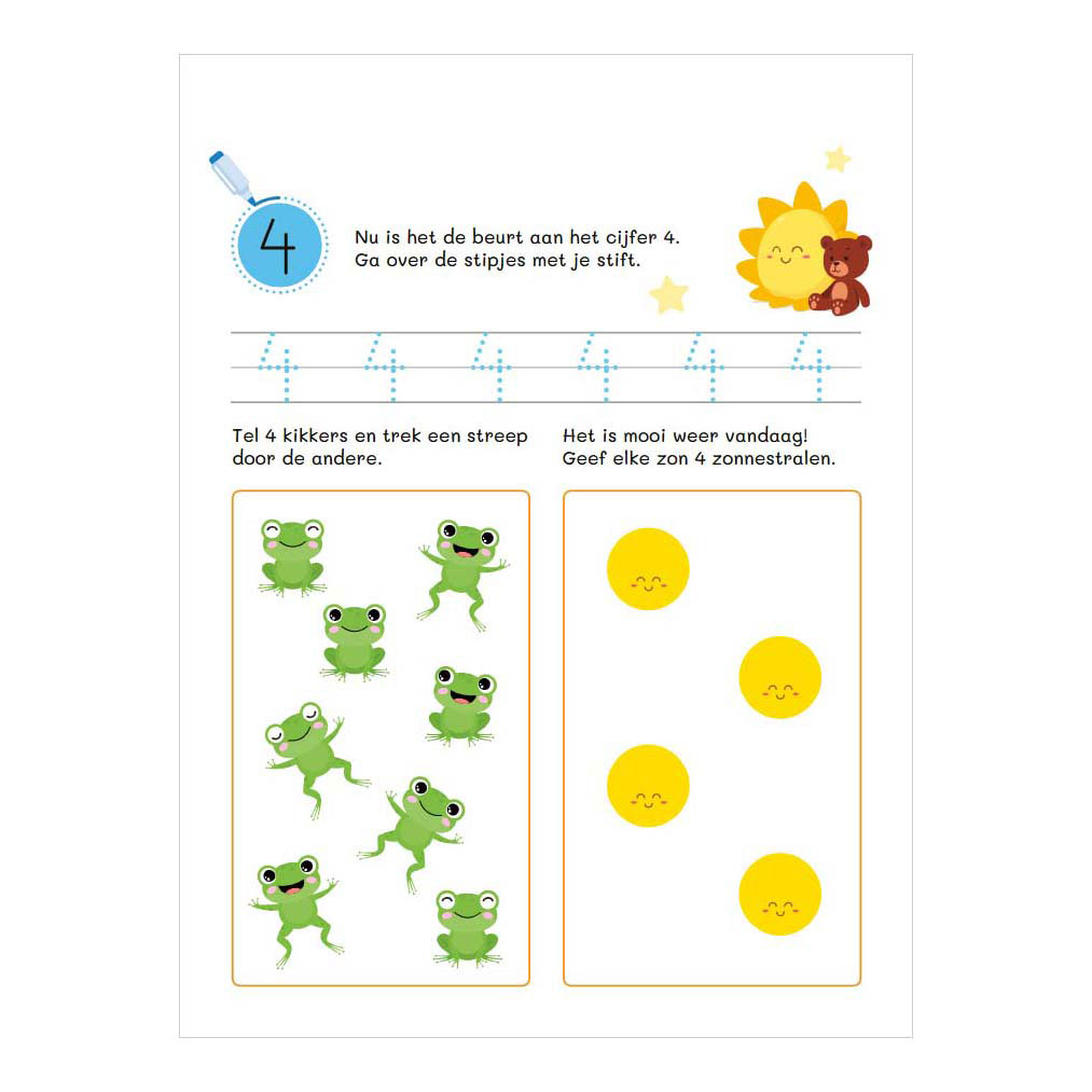 Oefenpret uitwisbare stift - Allereerste teloefeningen - 4-5 Jaar