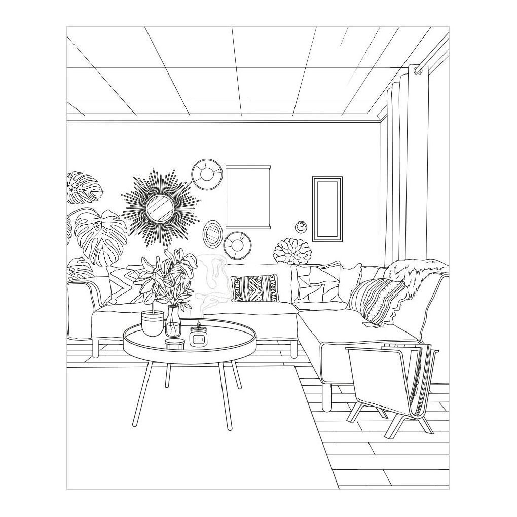 Doux foyer - Coloriages pour adultes