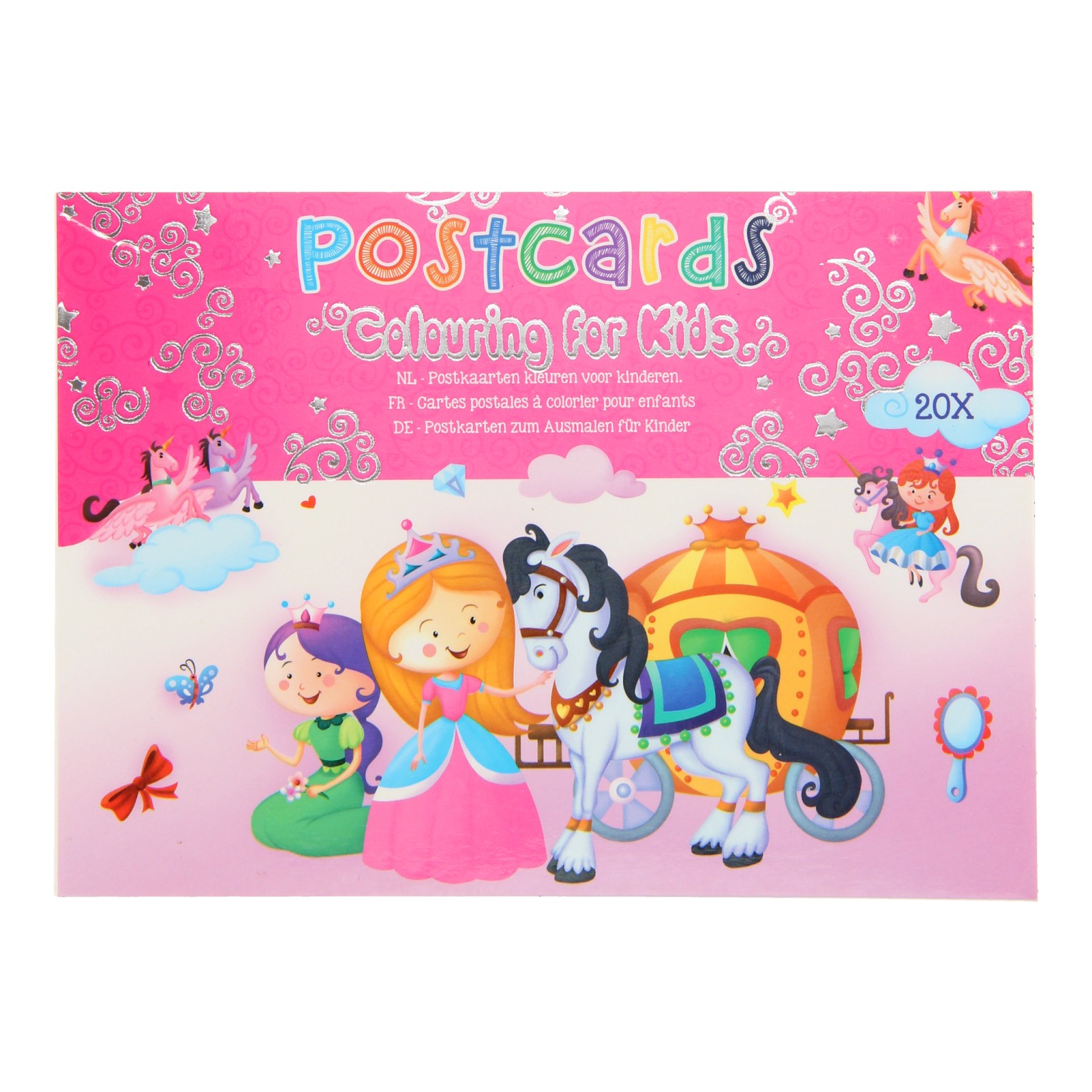 Postkaarten Kleuren voor Kids - Prinses