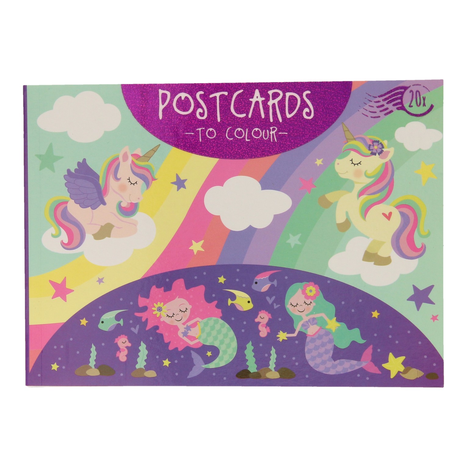 Postkaarten Kleuren voor Kids - Eenhoorn