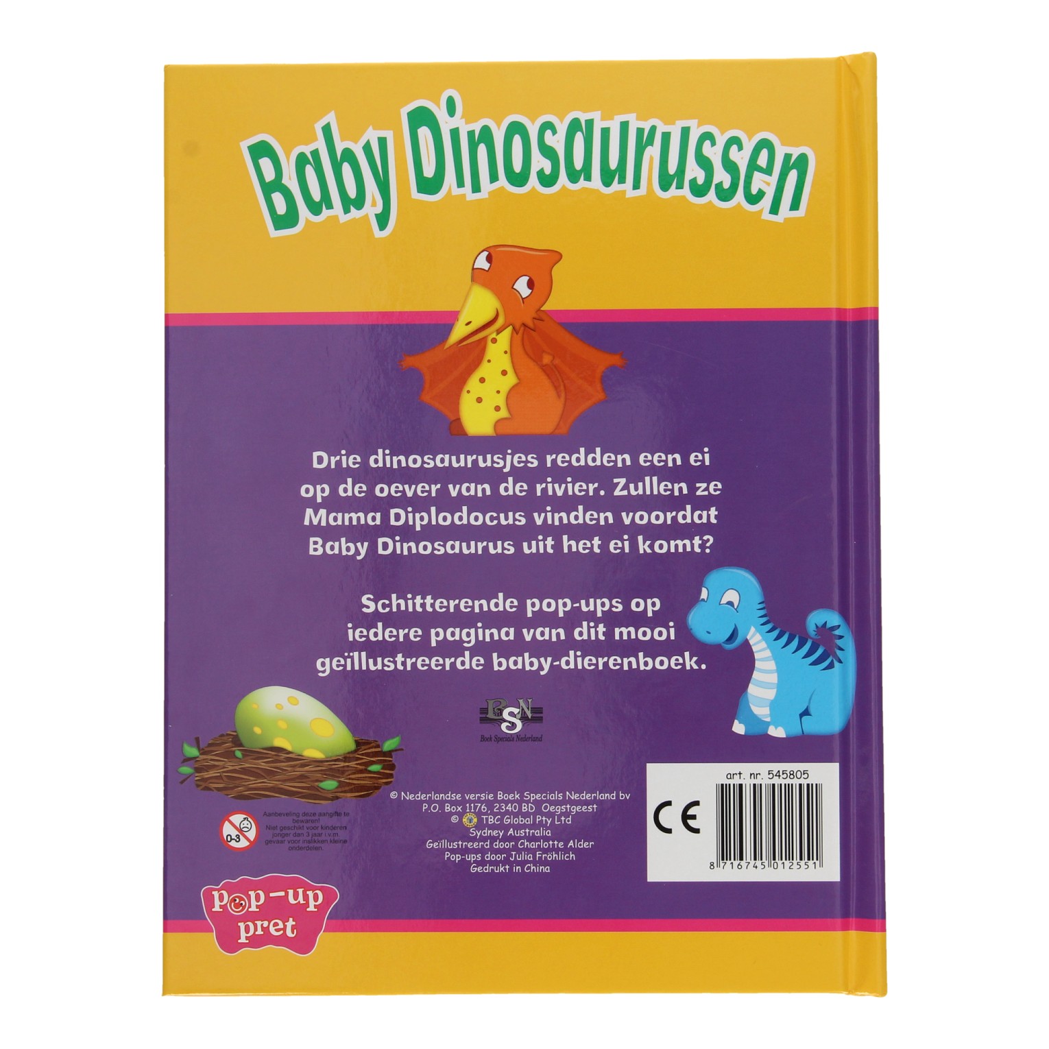 Pop-Up Boek Baby Dinosaurussen