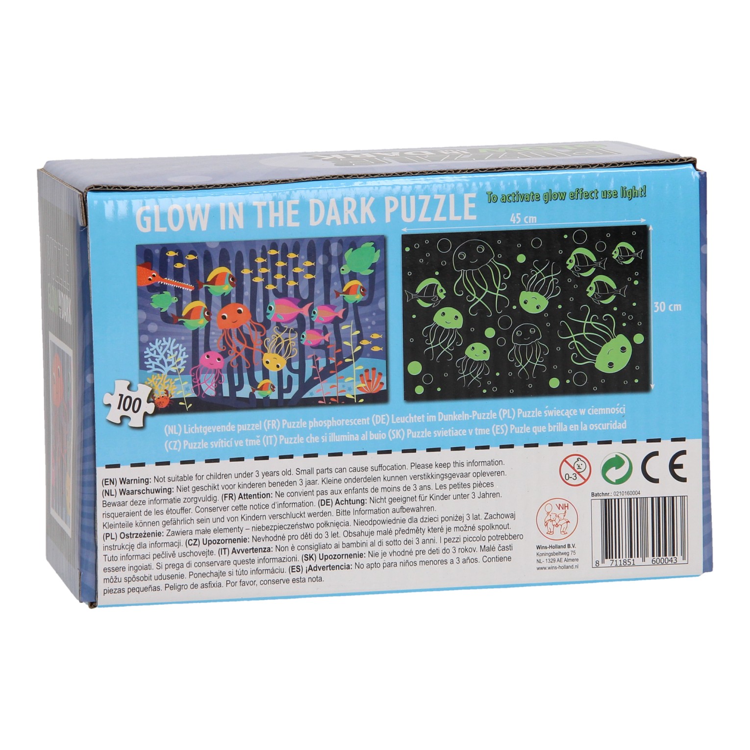 Puzzle Glow in the Dark - Monde sous-marin, 100 pcs.