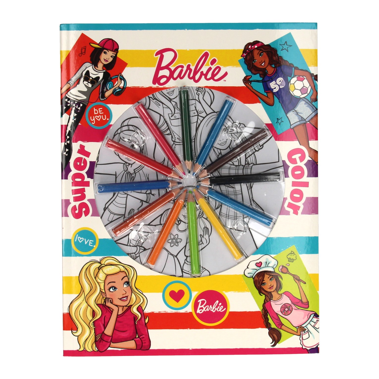 Barbie kleurboek - inclusief 12 kleurpotloden - heel veel kleurplaten