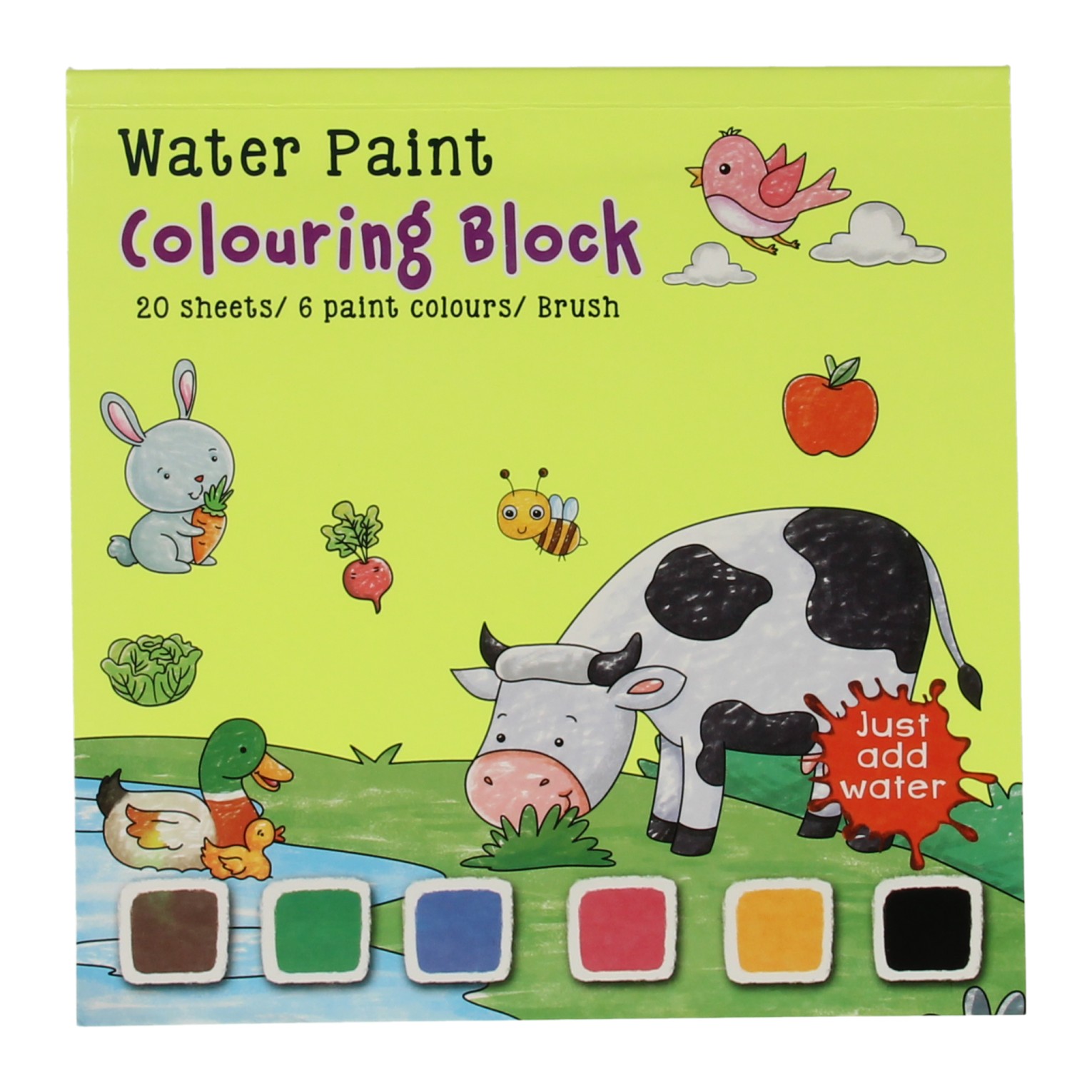 Ensemble de livres de coloriage aquarelle d'animaux de ferme