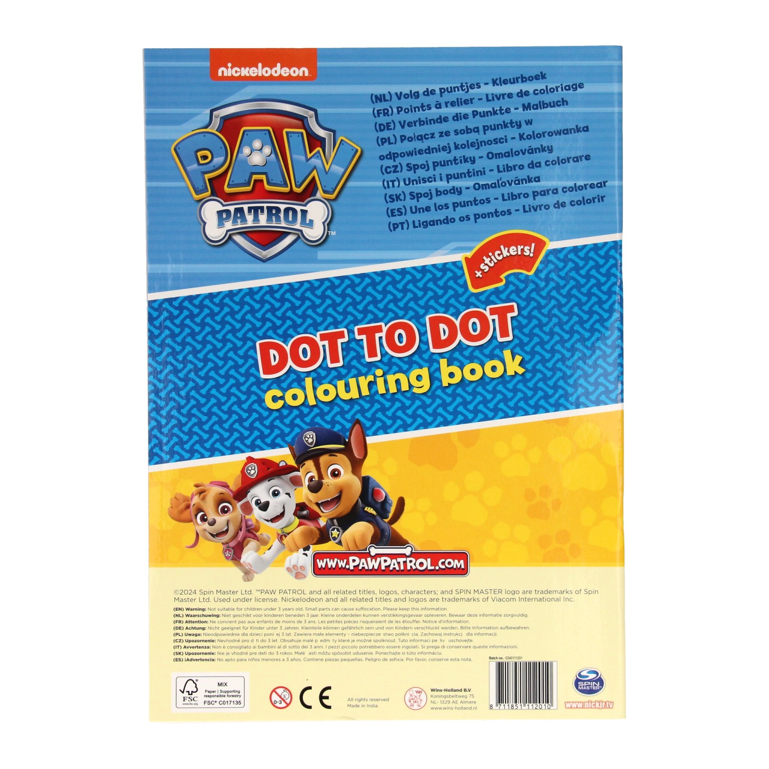 Verbind de Punten Kleurboek PAW Patrol