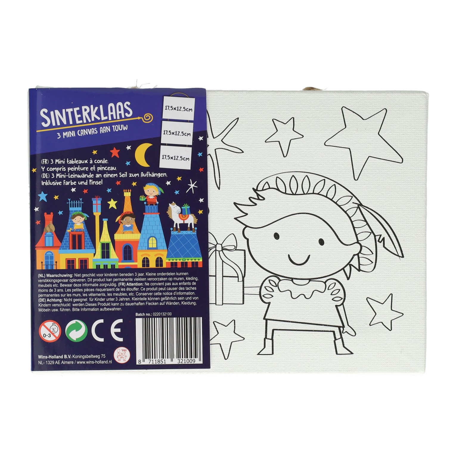 Kit de peinture Canvas Collage Sinterklaas, 3 pcs.