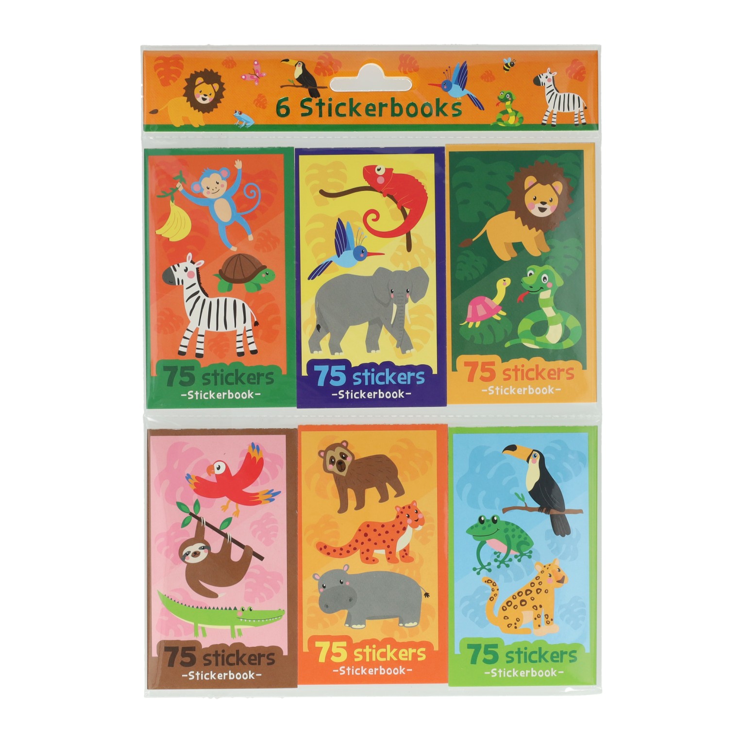 Livrets d'autocollants sur les animaux sauvages, 6 pcs.